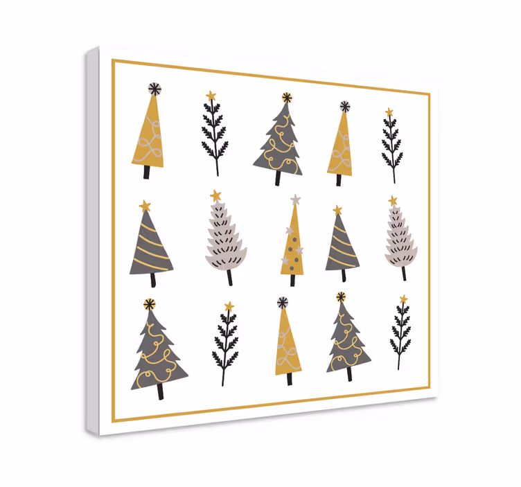 Koristeelliset joulupuut kukka ja kasvi canvas taulu - Tenstickers