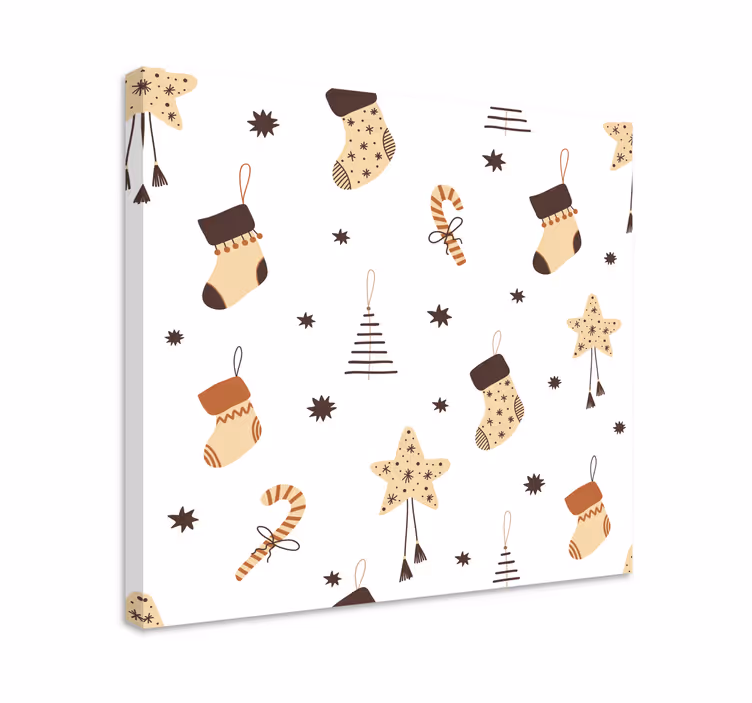 Joululahjat kimalteleva kuvio canvas joulu - Tenstickers