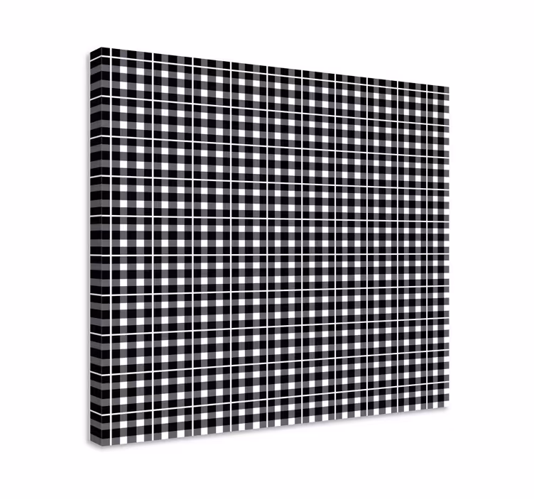 Mustavalkoinen ruudukko geometrinen canvas taulu - Tenstickers