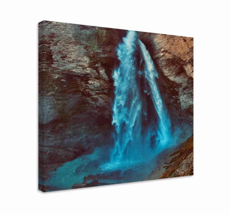 Kaskadivirta maisema canvas taulu - Tenstickers