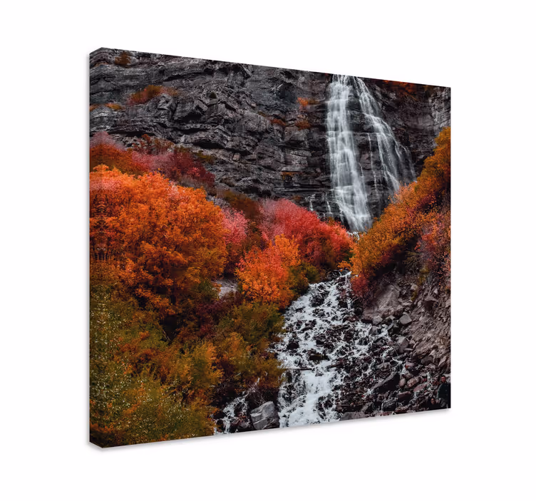 Syksyn vesiputousmaisema canvas taulu - Tenstickers
