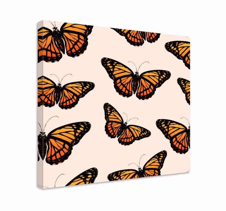 Värikkäät kuningasperhoset canvas-taulussa - Tenstickers