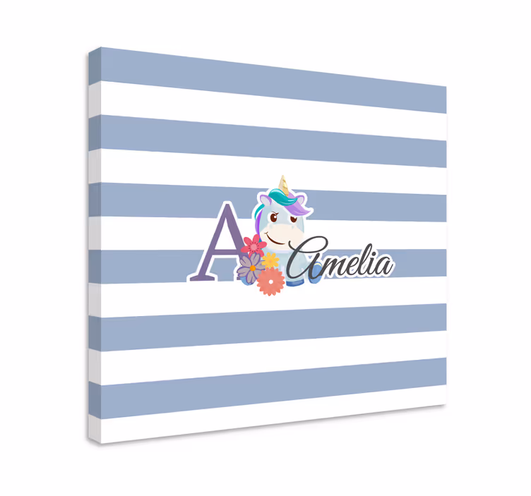 Personoitu yksisarvinen taideteos canvas-tauluna - Tenstickers