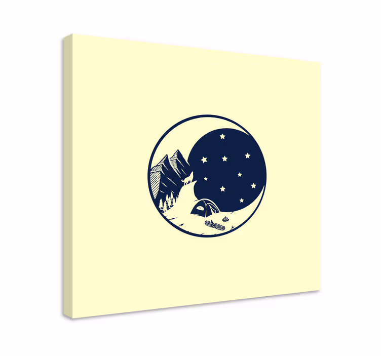 Tähtien alla leiriytyminen maisema canvas taulu - Tenstickers