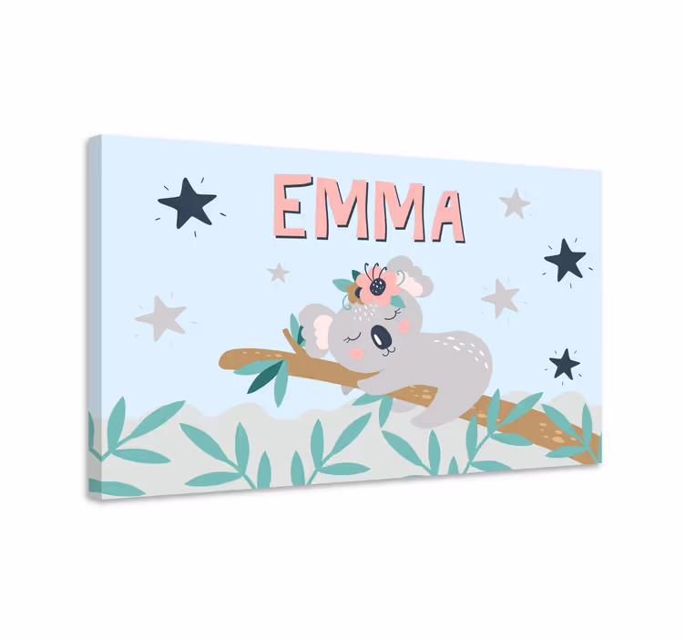 Söpö koala tytölle nimeltä canvas taulu omasta kuvasta - Tenstickers