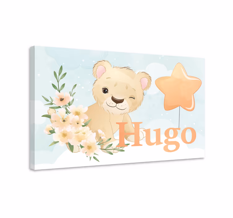 Vauvan huoneen canvas taulu söpö leijonahahmo - Tenstickers