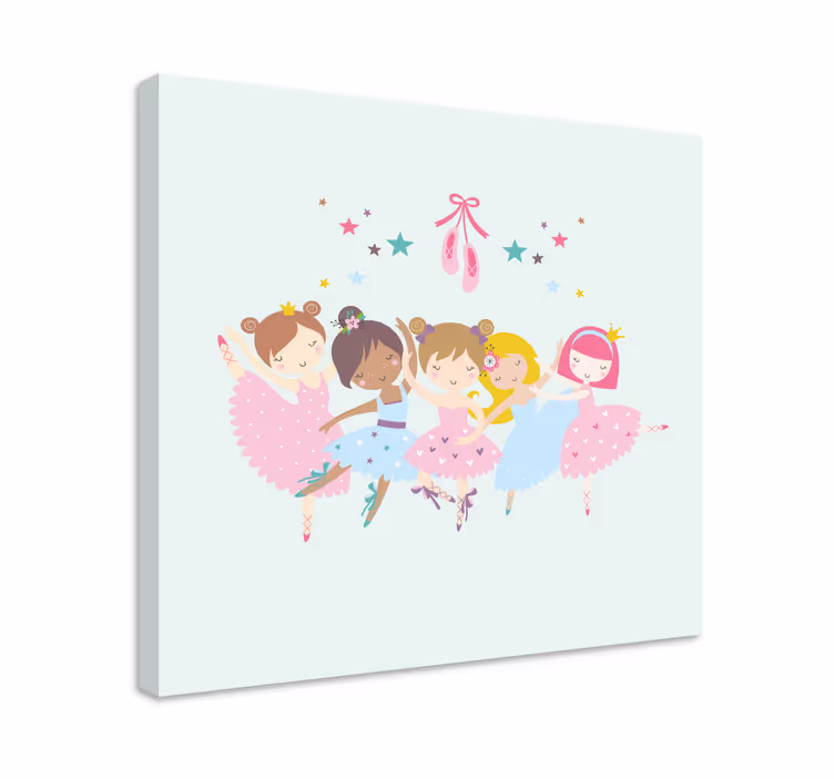 Balettitähdet värikäs kuva lasten canvas - Tenstickers