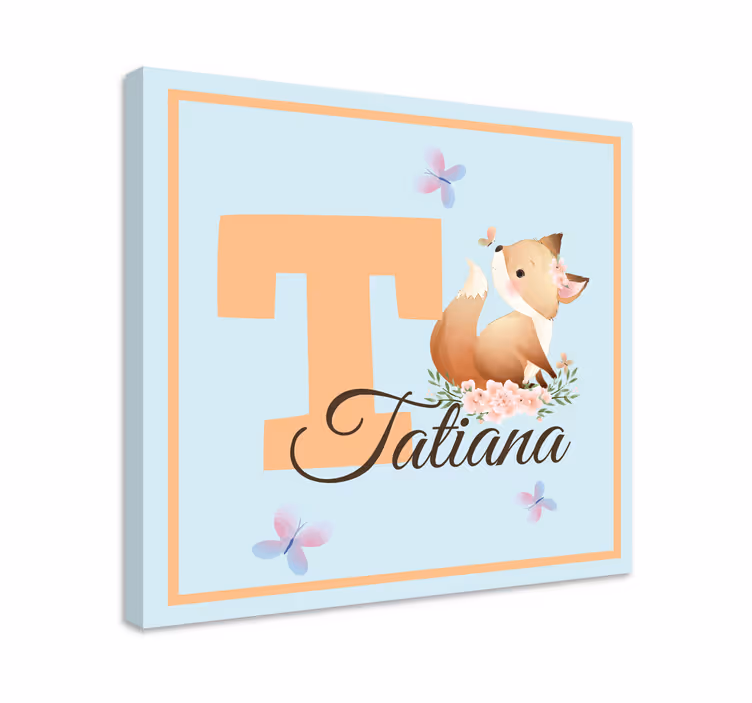 T ystävällinen kettu vauvan huoneen canvas taulu - Tenstickers