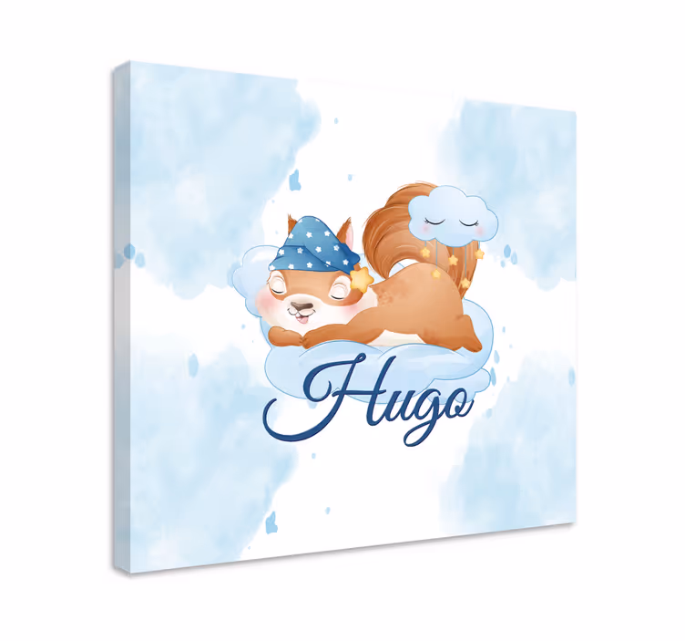 Söpö orava pojalle nimeltä canvas taulu omasta kuvasta - Tenstickers