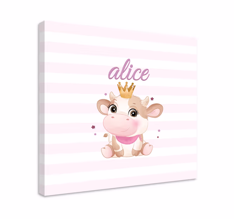 Söpö lehmä prinsessa eläin canvas taulu - Tenstickers
