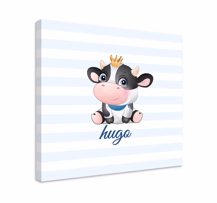 Söpö kruunattu lehmä eläin canvas taulu - Tenstickers