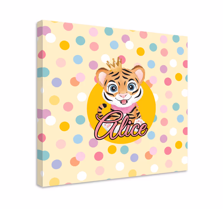 Söpö tiikeri hahmo eläin canvas taulu - Tenstickers