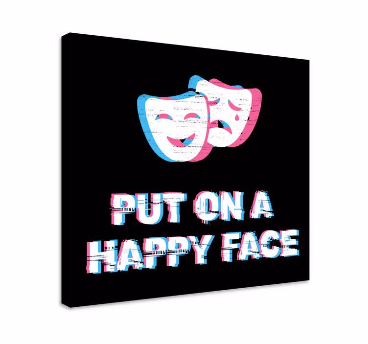 Iloinen ilme canvas taulu sanonnat - Tenstickers