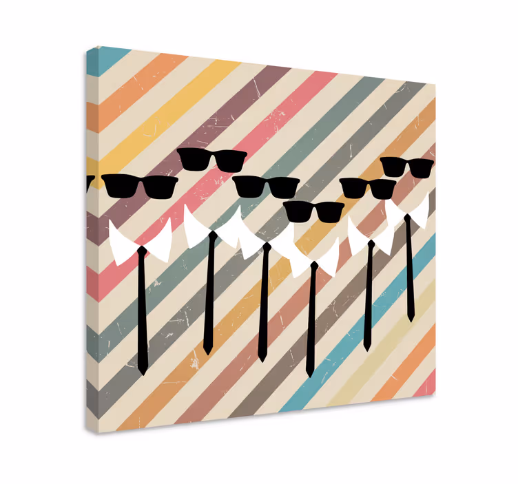 Tyylikkäät hahmot aurinkolaseissa canvas-taulu - Tenstickers