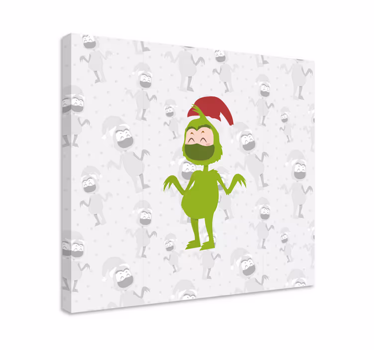 Iloinen vihreä hahmo canvas taulu - Tenstickers