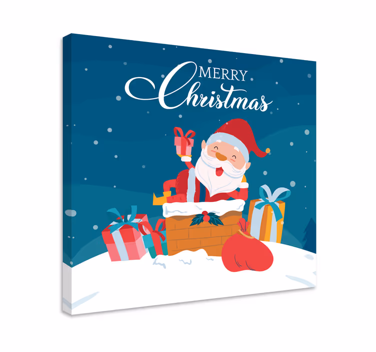 Hyvää joulua joulupukki canvas joulu - Tenstickers