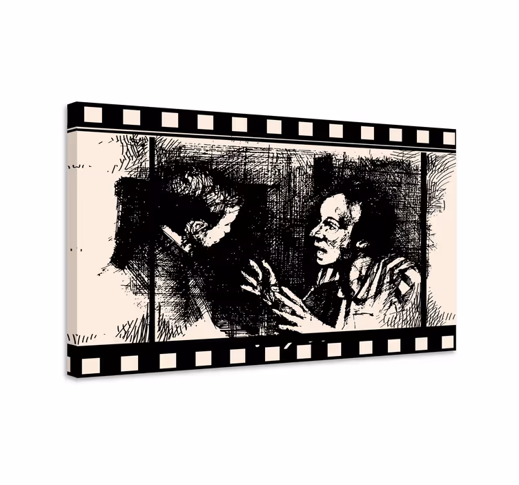 Vintage canvas taulu elokuvan keskusteluista - Tenstickers
