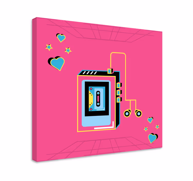 Retro kasettirakkaus musikaali canvas taulu - Tenstickers