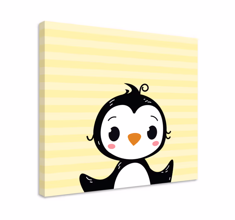 Söpö pingviini hahmo eläin canvas taulu - Tenstickers