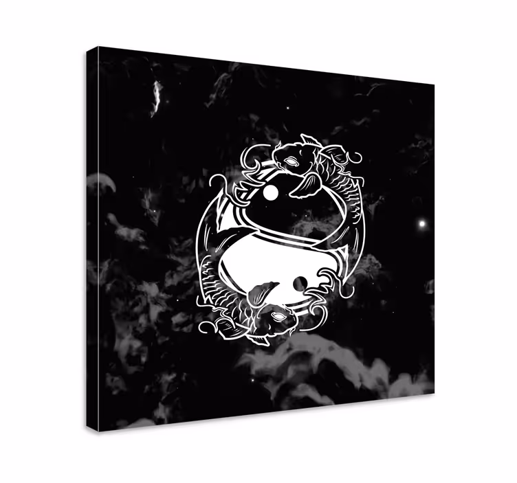 Yin yang tasapainoinen kala zen canvas - Tenstickers