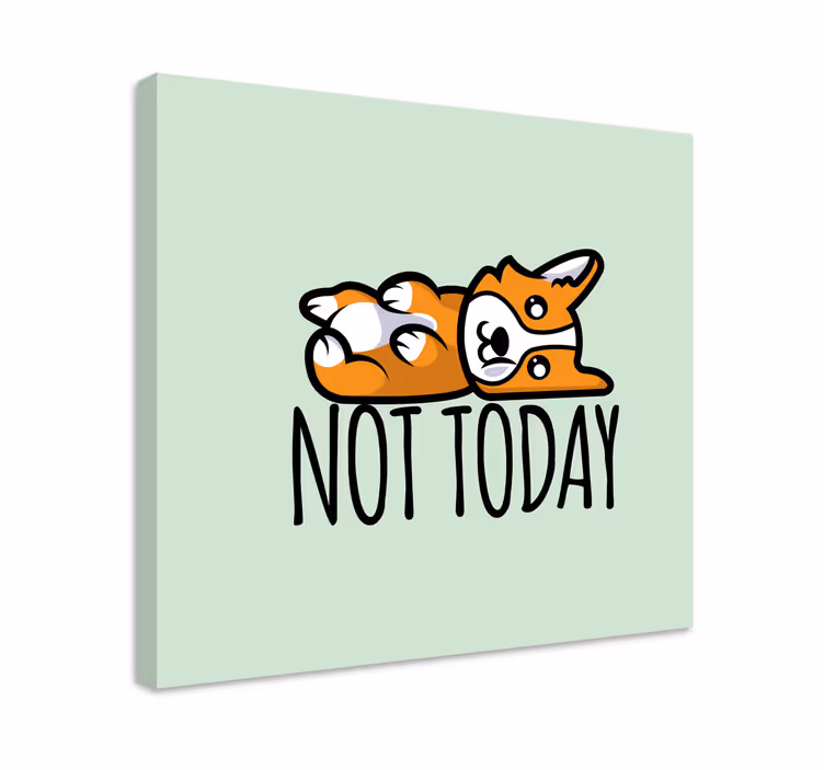 Corgi makuuasennossa koira canvas taulu - Tenstickers