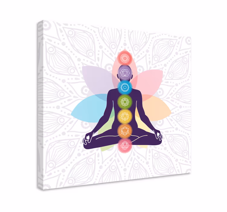 Seitsemän chakran symbolia moderni canvas - Tenstickers