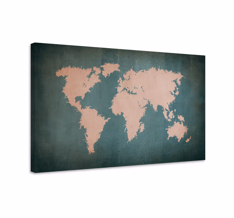 Tyylitelty maailmankartta canvas-taulu - Tenstickers