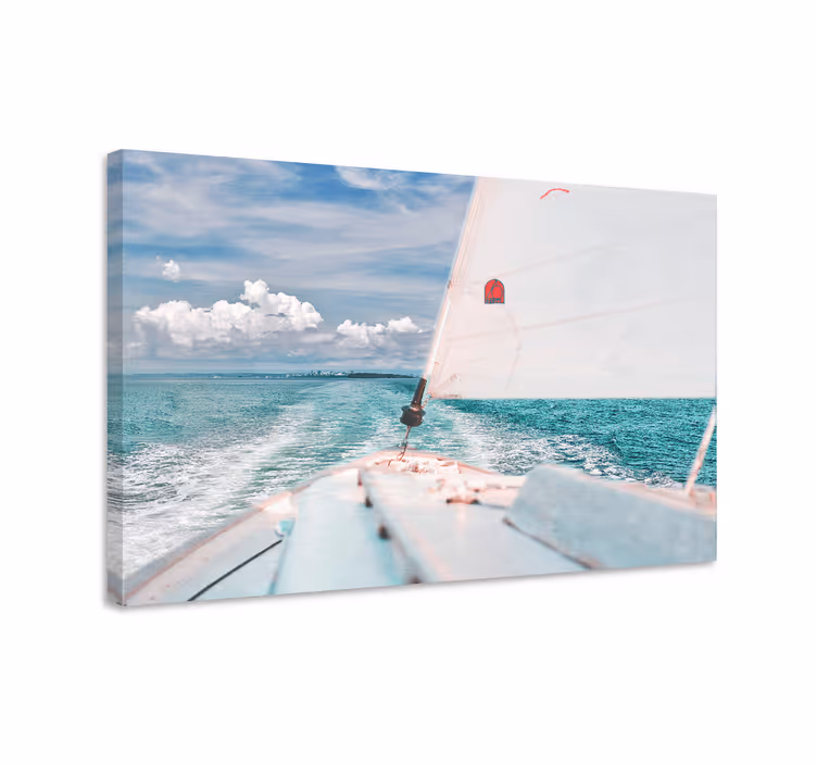 Merimies canvas taulu aaltojen yli purjehtien - Tenstickers