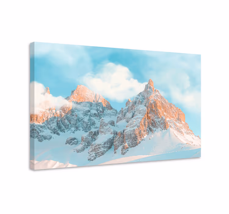 Majesteettiset vuorihuiput maisema canvas taulu - Tenstickers