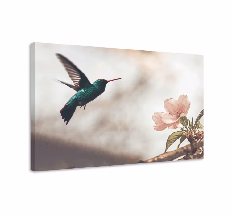 Kolibri ja kukat canvas taulu - Tenstickers