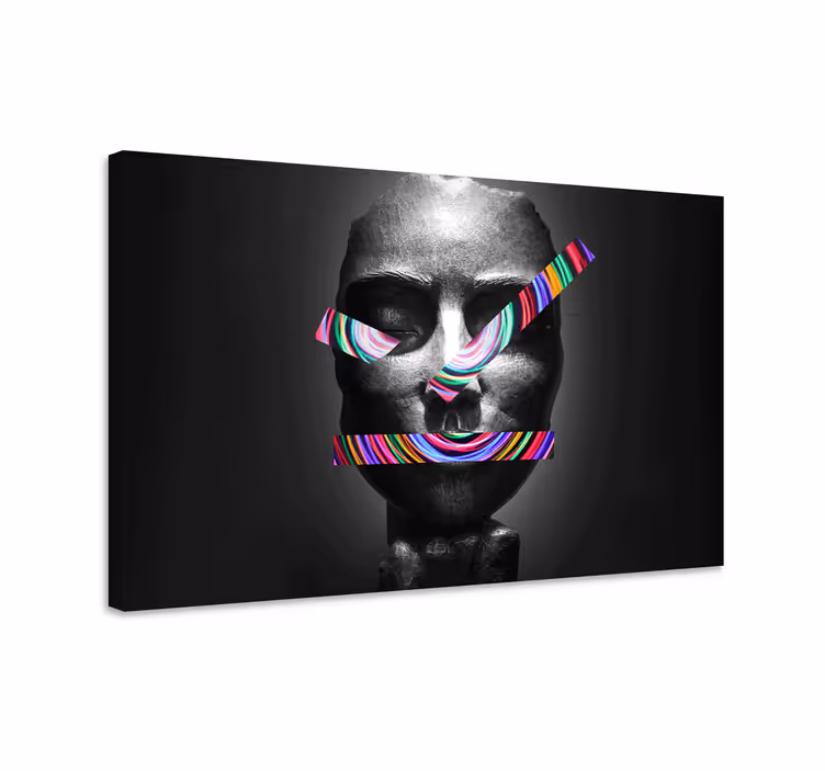 Abstrakti kasvoveistos taide canvas taulu - Tenstickers
