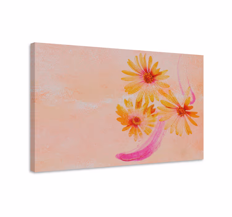 Auringonvalon kukkainen kosketus canvas-taulu - Tenstickers