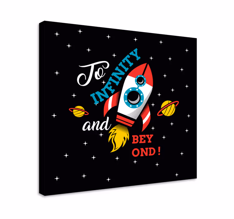 Rakettiseikkailu dinosaurus canvas taulu - Tenstickers