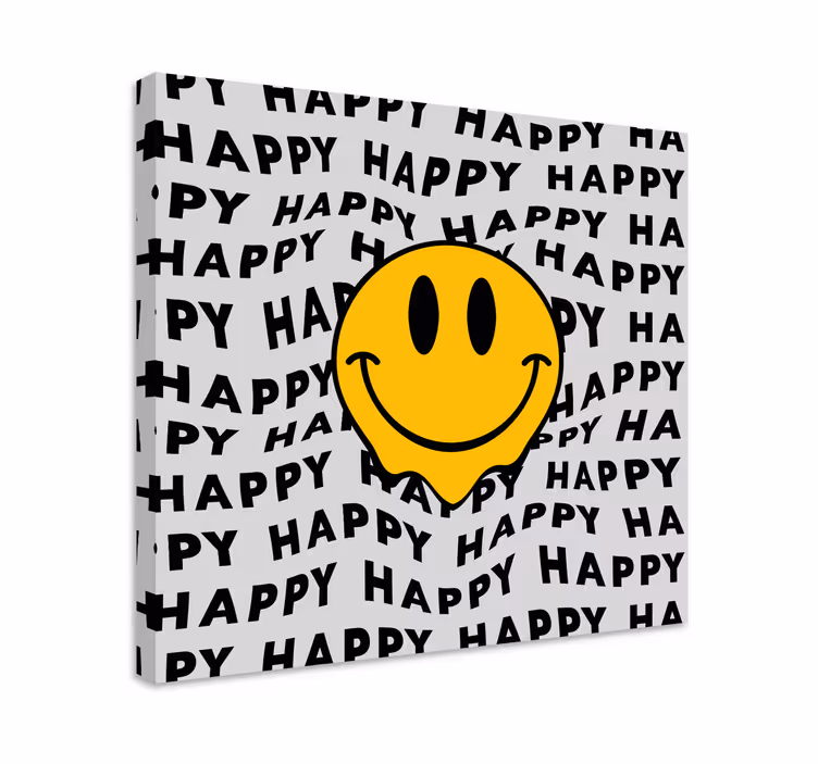 Hymyilevä emoji ilo canvas taulu sanonnat - Tenstickers