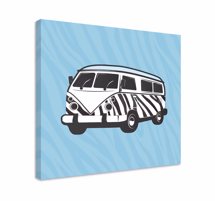 Retro karavaani kukat ja kasvit canvas taulu - Tenstickers