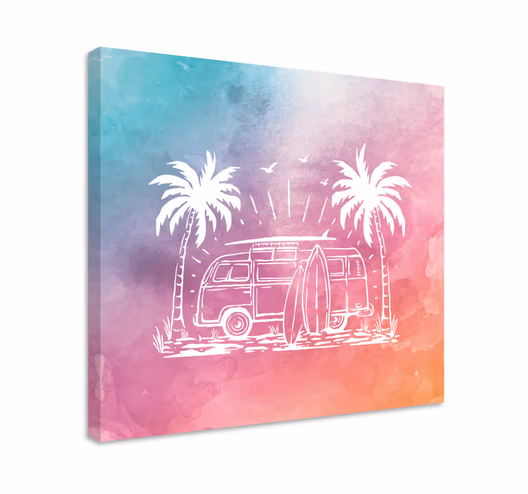 Retro surf van kaupunki canvas taulu - Tenstickers
