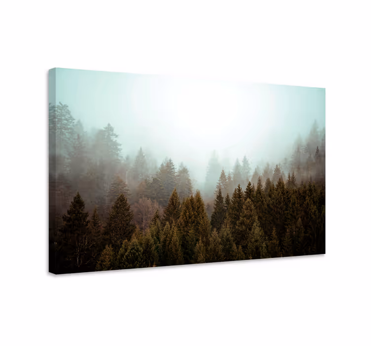 Sumuinen metsämaisema canvas taulu - Tenstickers