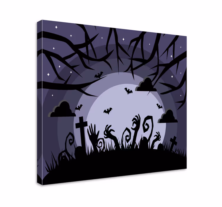Karmiva hautausmaakuvasto teksti canvas taulu - Tenstickers