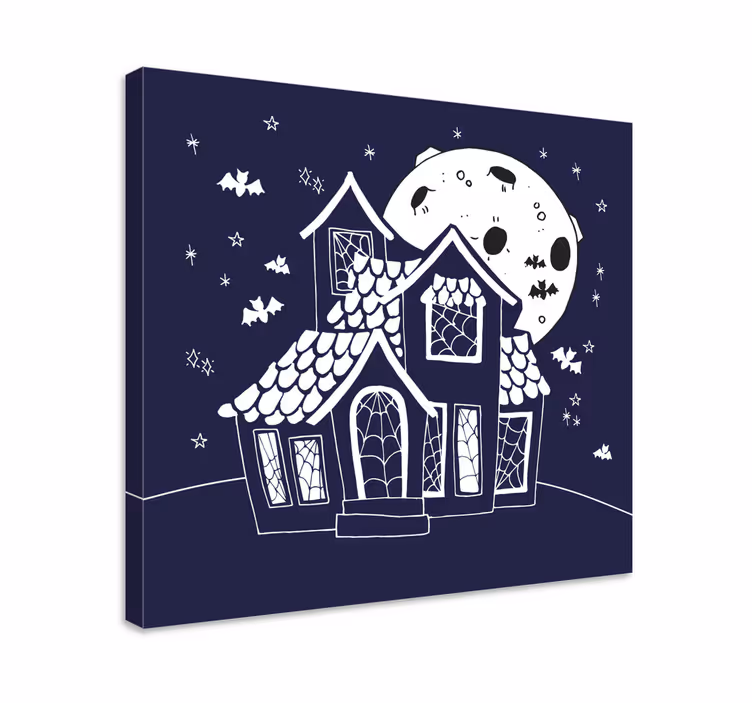 Kauhujen talon siluetti canvas-taulu - Tenstickers