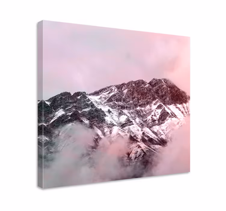 Lumihuippuiset vuoret maisema canvas taulu - Tenstickers