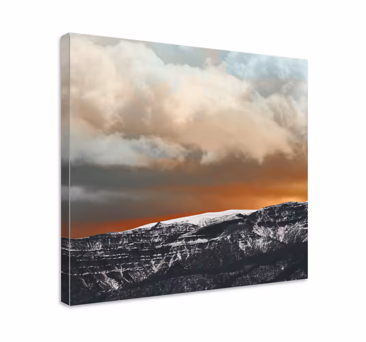 Vuoristoinen auringonlaskunäkymä maisema canvas taulu - Tenstickers