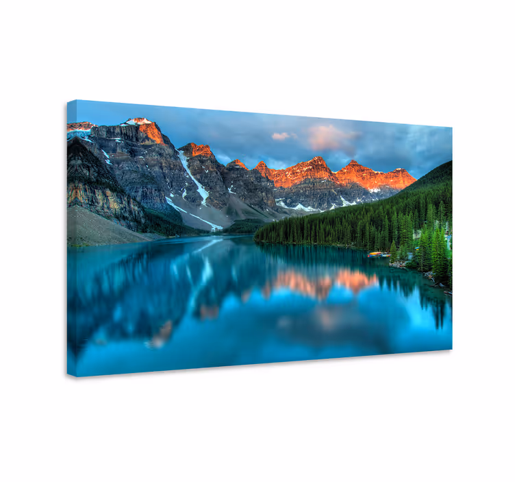 Värikäs järven esteettinen taide canvas taulu maisema - Tenstickers