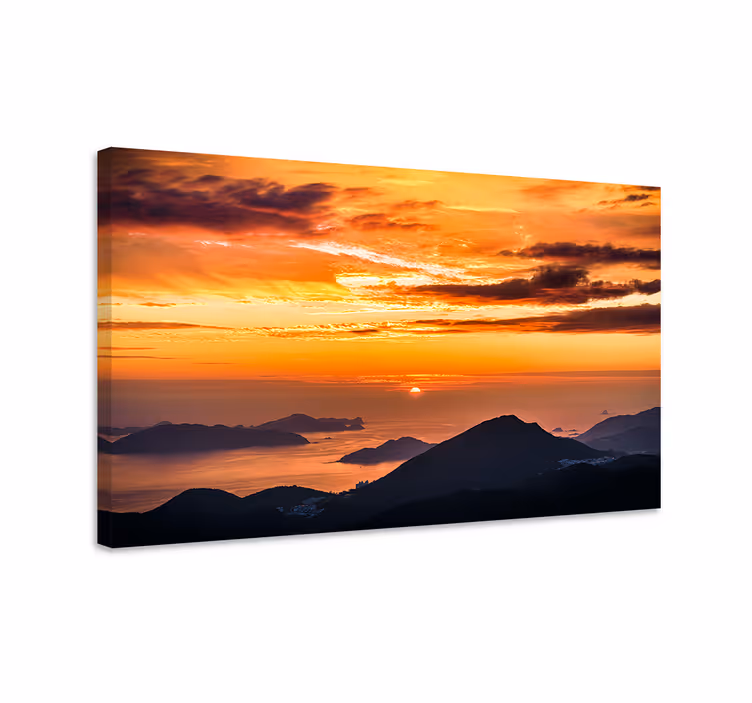 Ruotsalainen auringonlaskun esteettinen valokuvaus canvas taulu m - Tenstickers