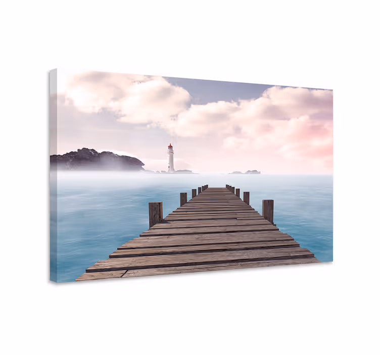 Rauhallinen rannikkopolku maisema canvas taulu - Tenstickers