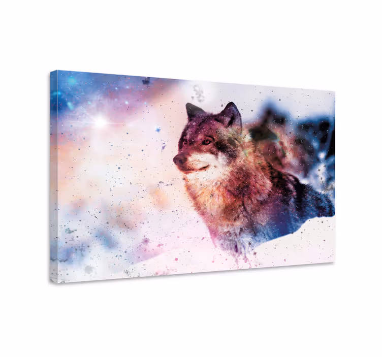 Tähtiin sidottu susi moderni canvas - Tenstickers