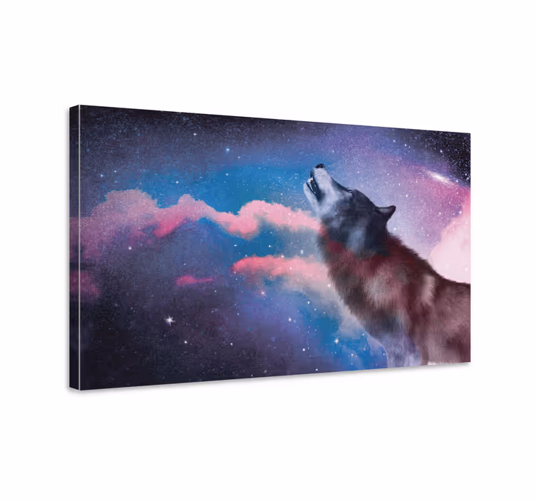 Majesteettinen susi ulvomassa koira canvas taulu - Tenstickers
