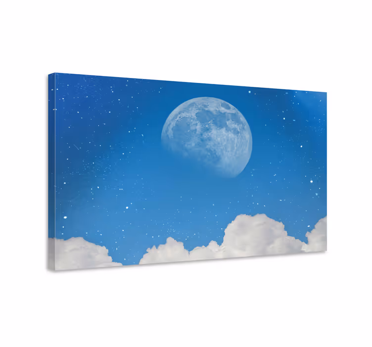 Kuu taivaalla maisema canvas taulu - Tenstickers