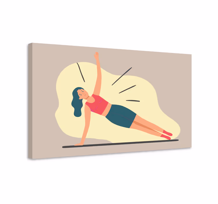 Nainen harjoittelee kuva canvas kotiin - Tenstickers