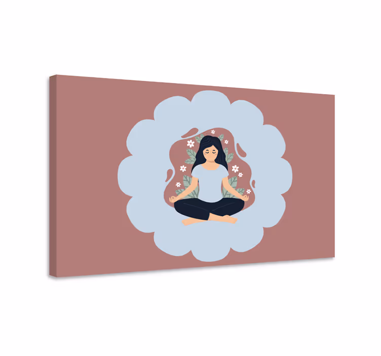 Meditatiivinen kukallinen aura mandala canvas taulu - Tenstickers