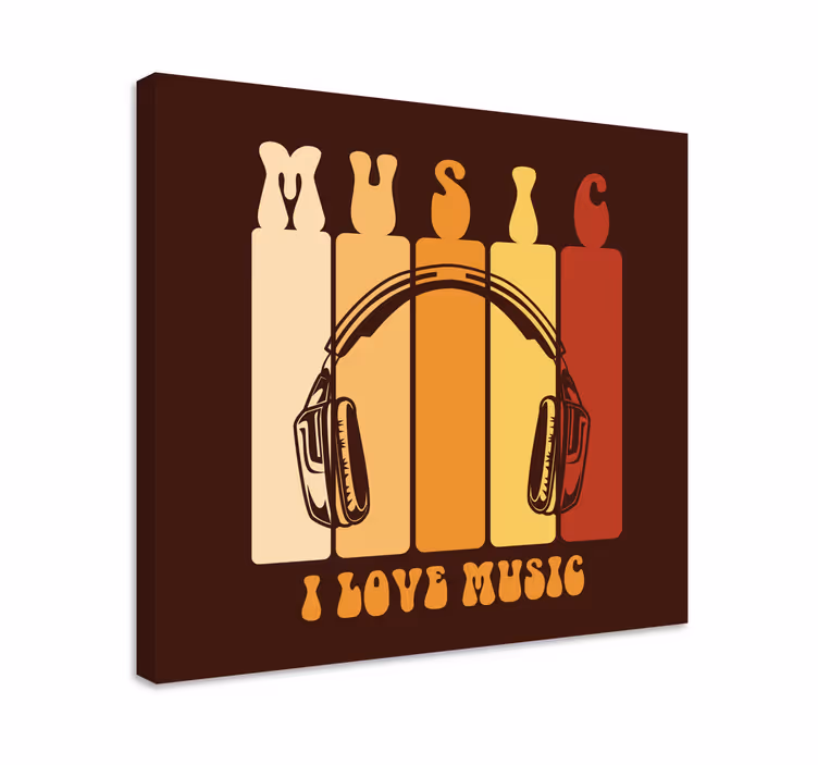 Kuulokkeet ja ääni musikaali canvas taulu - Tenstickers